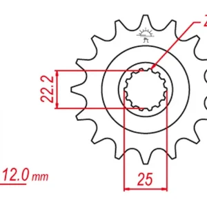 GROSSKOPF řetězové kolo přední 2102 14 GAS GAS EC 125/200/250/300/400/450/515 00-20, RIEJU MR 300 21-, (+1) (řetěz520) (JTF715.14) Autentický