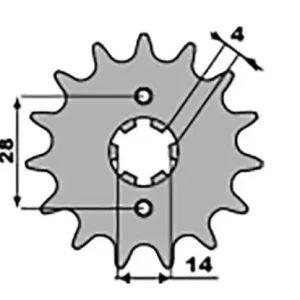 CHT řetězové kolo přední 2107 14 APRILIA RX 50 09-10 DERBI SENDA/GPR/DRD 50 00-11 (210711JT) (řetěz 420) Odeslání Ihned
