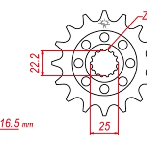 GROSSKOPF řetězové kolo přední 2114 15 DUCATI 749/848/998/999/1000/1098/1099/1100/1098/1200 (JTF741.15) Značkový