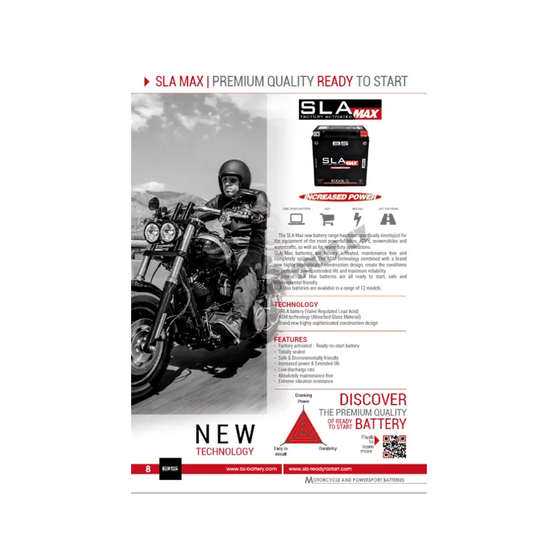 Továrně aktivovaná motocyklová baterie BS-BATTERY BTX20HL (FA) (YTX20HL (FA)) SLA MAX Celosvětová Doprava