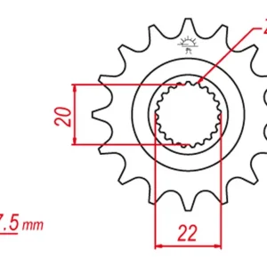 GROSSKOPF řetězové kolo přední 2120 13 HONDA CR 125R 04-07, CRF 250R 04-17, CRF 250X 04-17 (-1) (JTF1323.13) Expresní Doručení