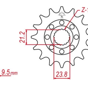 Akce GROSSKOPF řetězové kolo přední 2133 15 SUZUKI RMZ 450 05-12, RMX 450 10-19 (JTF1441.15)