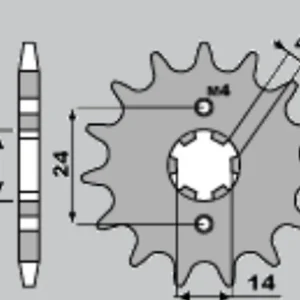 Moderní JR řetězové kolo přední 2153 12 APRILIA RS/RX 50 06-09
