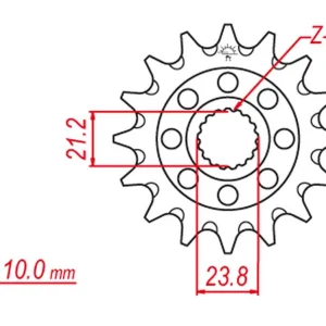 GROSSKOPF řetězové kolo přední 2160 14 SUZUKI RMZ 450 13-20 (+1) samočistící (JTF1443.14SC)* (řetěz 520) Zlevněný