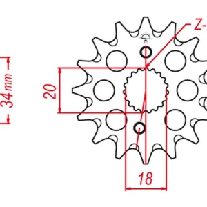 GROSSKOPF řetězové kolo přední 2157 16 CRF150 R`07-`22 (+1) (JTF1310.16) Originální