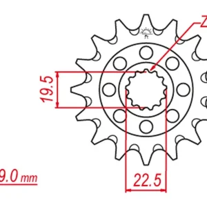 GROSSKOPF řetězové kolo přední 2259 14 (2292 14) SUZUKI RMZ 250 13-20 (+1) (JTF1442.14) Levný