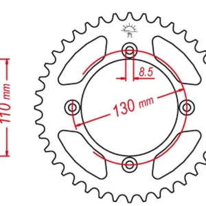 Cenově Výhodný GROSSKOPF rozeta hliníková T7075 (ergal) barva černá 249 56 HONDA CR 80/85 96-07 (JTR217.56) (řetěz 428)