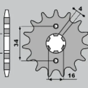 JR řetězové kolo přední 263 16 YAMAHA DT125 LC 82-88, TZR125, SR125 (JTF1263.16) Jen Po Omezenou Doba