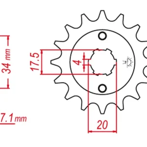 GROSSKOPF řetězové kolo přední 266 13 HONDA CR 125 79-85, XL 250, CBX 250 (JTF266.13) Finální Výprodej