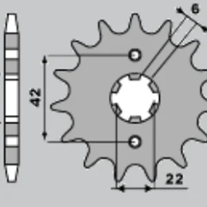 Značkový JR řetězové kolo přední 278 16 HONDA CB400N 79-80, CB 250 (27816JT) (řetěz 530)
