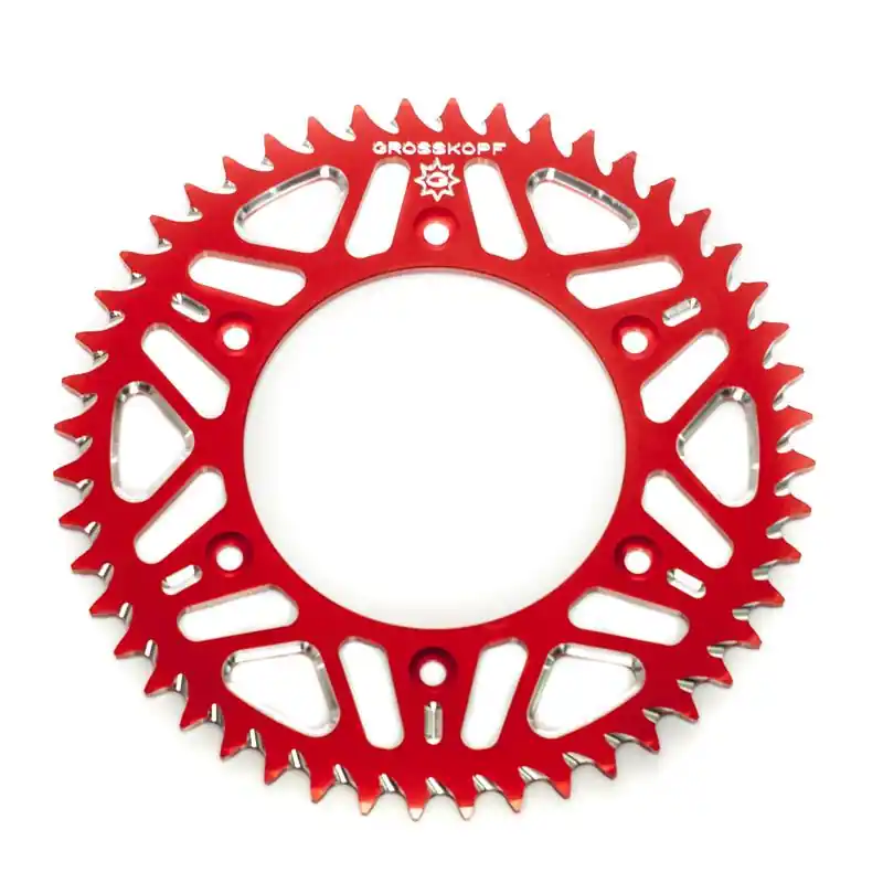 GROSSKOPF rozeta hliníková T7075 (ergal) barva červená 289 48 (28948) HONDA CR/CRF 83-25, BETA RR 13-25, (JTR210.48) (řetěz520) Levný