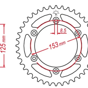 Pouze Dnes GROSSKOPF rozeta hliníková barva černá 289 53 HONDA CR/CRF 83-25, BETA RR 13-25 barva černá (JTR210.53)