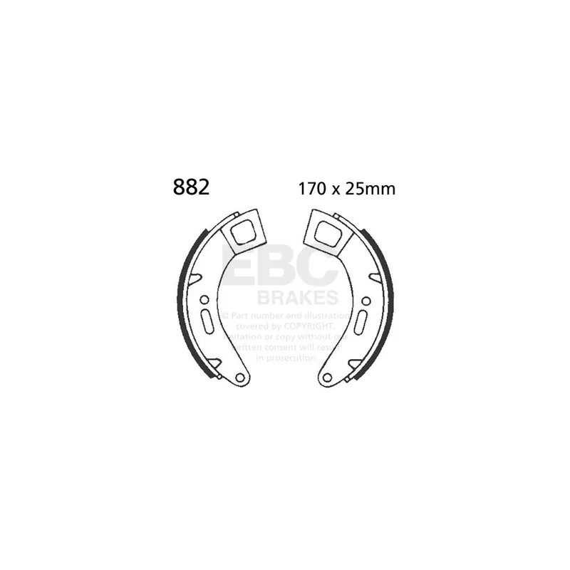 Sada brzdových čelistí EBC 882 neobsahuje pružiny Expresní Doručení