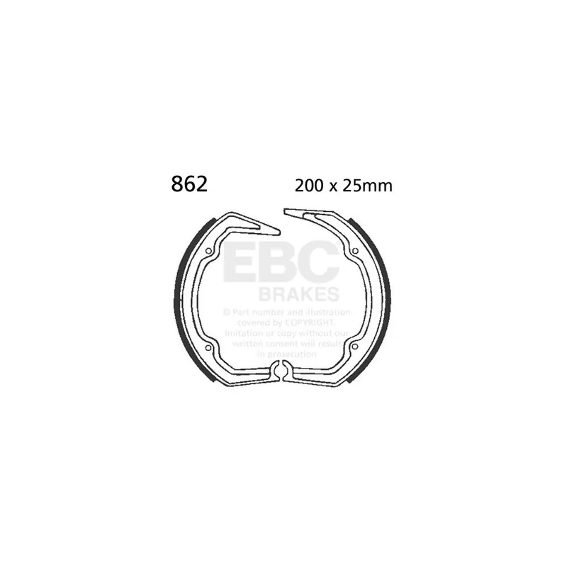 Sada brzdových čelistí EBC 862 neobsahuje pružiny Luxusní