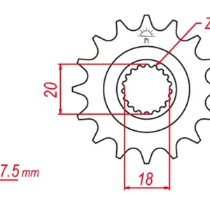 GROSSKOPF řetězové kolo přední CR 125 97-03 (JTF326.14) náhrada s 340 13 Pouze Dnes