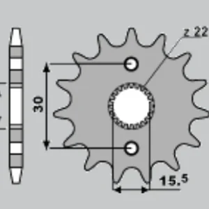 CHT řetězové kolo přední 332 14 (A4250273140) HONDA CR 80/85 Autentický
