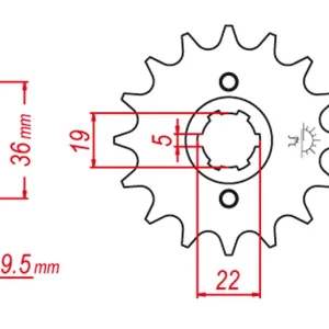GROSSKOPF řetězové kolo přední 337 14 CR 250 82-85, CR500 84-85 (JTF337.14) Značkový
