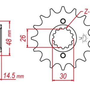 GROSSKOPF řetězové kolo přední 339 15 HONDA VFR800 02-13 (-1), CB750 92-00 (JTF339.15) Hromadná Objednávka