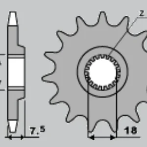 Horká Nabídka CHT řetězové kolo přední 340 13 HONDA CR 125 87-03 (řetěz 520) (JTF326.13)