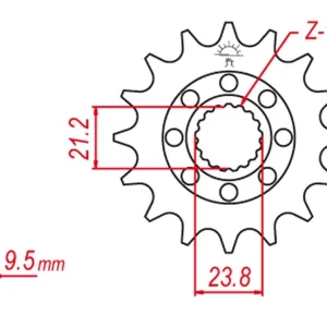 GROSSKOPF řetězové kolo přední 342 13 HONDA CR 250 88-08, CRF 450 02-25, CRF 250R 22-25 (JTF284.13) Akce