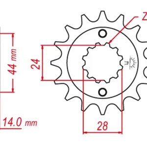 Tovární Cena GROSSKOPF řetězové kolo přední 348 17 HONDA VT 750C 98-07), VT 750 DC 01-07, VT 750 RS/S 10-13 (JTF1372.17)