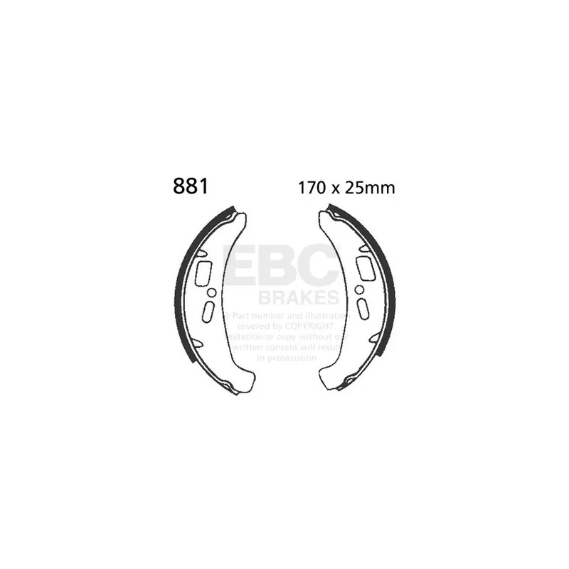 Sada brzdových čelistí EBC 881 neobsahuje pružiny Záruka V Ceně