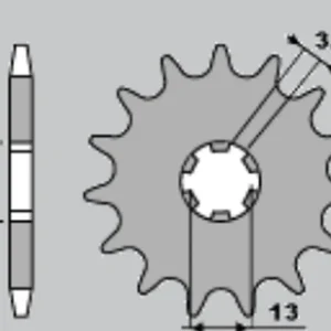 Časově Omezené CHT řetězové kolo přední 415 14 SUZUKI RY 50 (562-14)