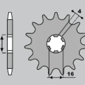 Levný JR řetězové kolo přední 416 15 SUZUKI RM 80 97-01 (+2), RM 85 02-18 (+2), YAMAHA YZ 80 81-01 (+2) (JTF416.15)