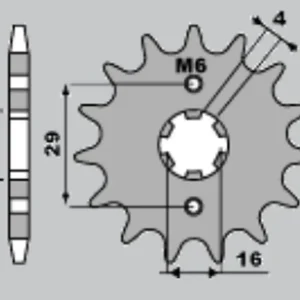 Aktuální JR řetězové kolo přední 425 13 SUZUKI TS 125R/X 90-96 (JTF425.13)
