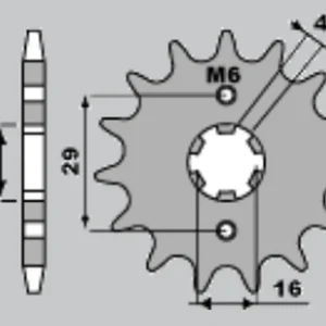 GROSSKOPF řetězové kolo přední 425 16 SUZUKI TS125 R/X 90-96, RG125 92-96 (JTF425.16) Sleva