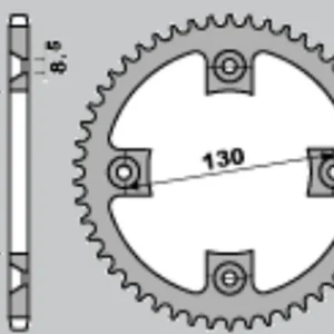 GROSSKOPF rozeta hliníková T7075 (ergal) barva stříbrná 4306 49 HONDA CR80/85 85-07 (řetěz 420) Doprava Zdarma