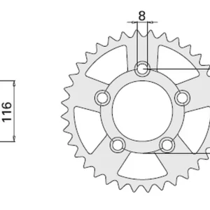 CHT rozeta 4329 42 (2026-42) APRILIA RS250 REPLICA 95-05 (řetěz 520) Expresní Doručení