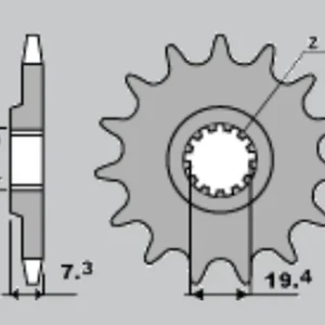 CHT řetězové kolo přední 434 15 SUZUKI GZ 250 MARAUDER 00-10 (JTF434.15) Aktuální