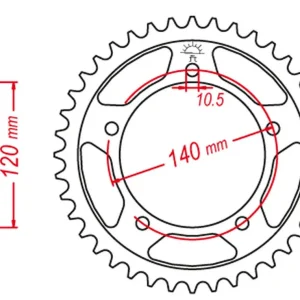 Cenová Bomba GROSSKOPF rozeta ULTRALIGHT tvrzená 4398 53 C45 SUZUKI GSX-R 600/750/1000 STUNT (JTR1792.53)