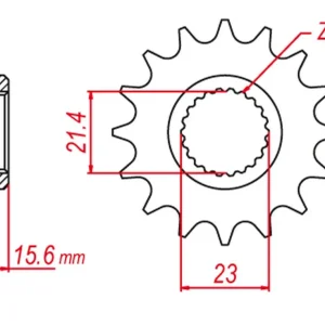 Luxusní GROSSKOPF řetězové kolo přední 441 15 YAMAHA XT 600 89-98, XTZ 660 91-98 (JTF577.15RB) (řetěz 520)