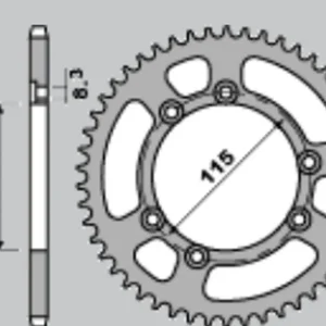 CHT rozeta hliníková T7075 (ergal) 4423 51 BETA 50RR, SUPERMOTARD, FANTIC CABALLERO (řetěz 420) barva stříbrná Oblíbený