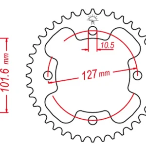 Kup Teď GROSSKOPF rozeta 4480 37 ocelová zesílená POLARIS, PREDATOR 500 03-04, PREDATOR 05-07 (-1) OUTLAW 400/525 08-10 (-1) (řetěz 520) (JTR1480.37)