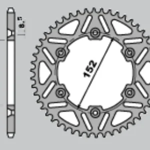 CHT rozeta hliníková T7075 (ergal) 4500 48 APRILIA MXV/RXV/SXV 450/550 06-12 (JTR706.48)* (řetěz 520) barva stříbrná Novinka
