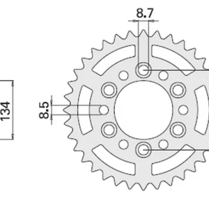 Levný CHT rozeta 489 48 (467-48) KAWASAKI KX/KXF `84-20 (JTR460.48)* (řetěz 520)
