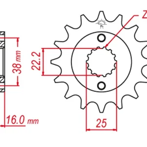 Levný GROSSKOPF řetězové kolo přední 490 14 DUCATI MONSTER/MULTIstrada/SCRAMBLER 400/600/620/695/750/797/800/851/888/900/906/916 (-1) (JTF736.14)
