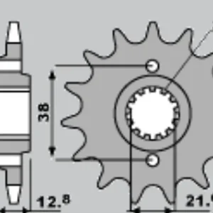 Originální CHT řetězové kolo přední 511 15 KAWASAKI KLR 650 90-14