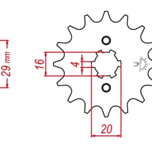 GROSSKOPF řetězové kolo přední 514 14 KAWASAKI KX125 84-93 (JTF422.14) Sezónní Sleva