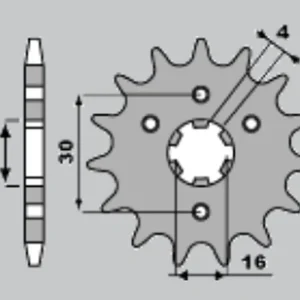 Luxusní CHT řetězové kolo přední 517 14 KAWASAKI kmX86-03 (JTF417.14) (417-14)