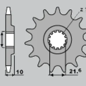 Novinka CHT řetězové kolo přední 521 15 KAWASAKI s 900, s 1000A (521-15) (JTF521.15)
