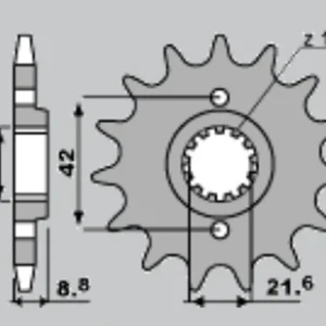 CHT řetězové kolo přední 523 14 KAWASAKI EL 250 88-04 Moderní