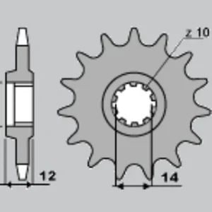 Top Prodej CHT řetězové kolo přední 553 14 GILERA 50 91-96 (599-14) (řetěz415)