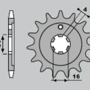 JR řetězové kolo přední 555 15 YAMAHA XT / TTR 225 92-04 (55515JT) (řetěz 428) Limitovaná Edice