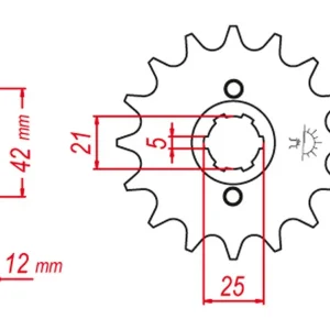 GROSSKOPF řetězové kolo přední 571 16 YAMAHA XJ600 83-90 (JTF571.16) Moderní