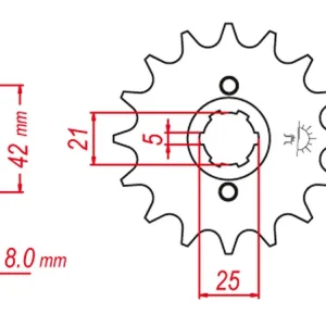 GROSSKOPF řetězové kolo přední 575 14 YAMAHA XT 600 83-89 (-1), TT600 83-97 (JTF575.14) Profesionální