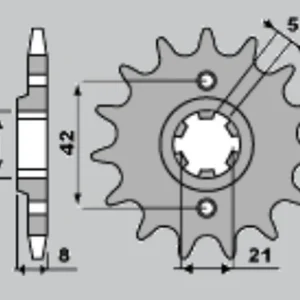 Hit Sezóny CHT řetězové kolo přední 575 15 (A4250575150) 575 15 YAMAHA XT 600 83-86, TT600, XT550 (JTF575.15) (řetěz 520) (57515JT)